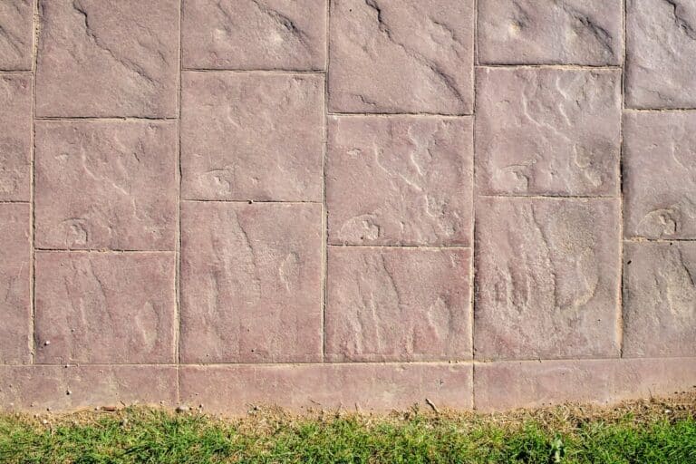 stamped concrete pavement, slate stone tile on cement stones pattern